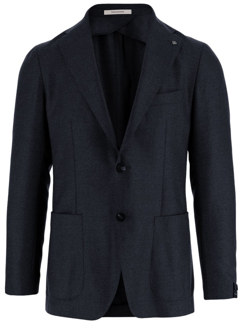 Tagliatore Tailored Navy Wool And Cashmere Jacket