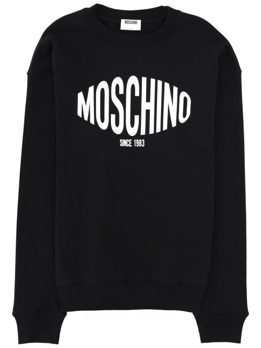 Moschino Black Crew Neck Logo Sweatshirt