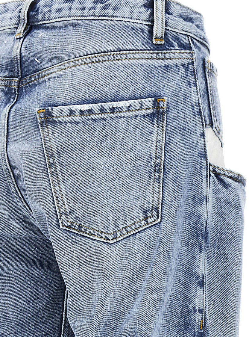 Maison Margiela Blue Cotton Denim Side Cuts Jeans