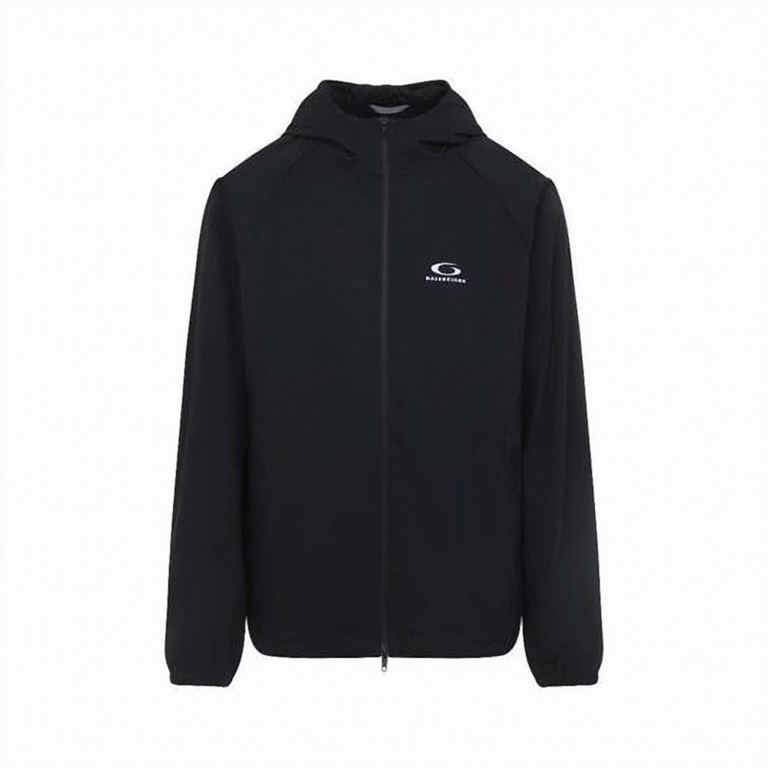 Balenciaga Black Jacket With Full Front Zipper And Hood