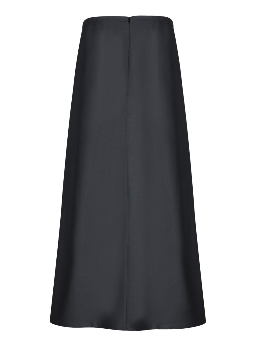Fabiana Filippi A-Line Blue Skirt In Virgin Wool Blend