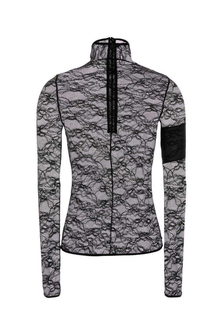 Courrèges Lace Mockneck Top