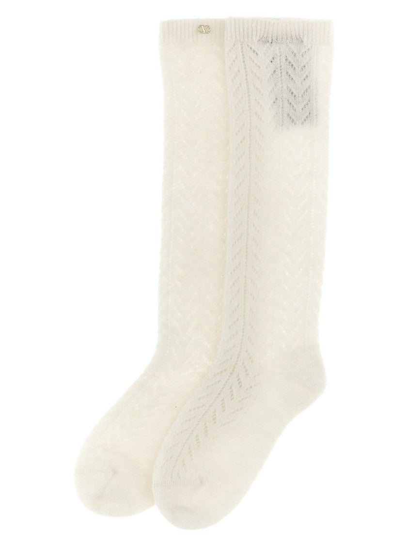 Valentino Garavani Openwork Wool-Mohair Socks