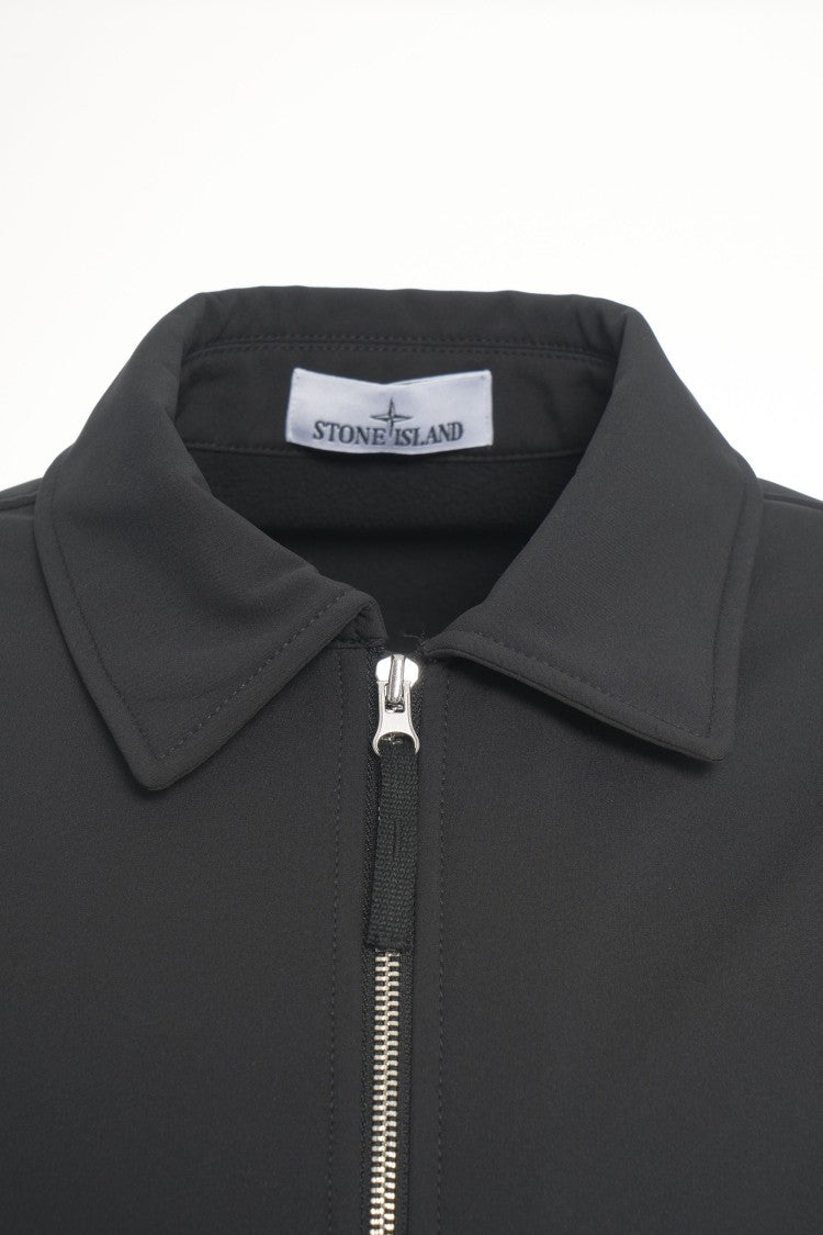 Stone Island Black Overshirt With Removable Logo Patch