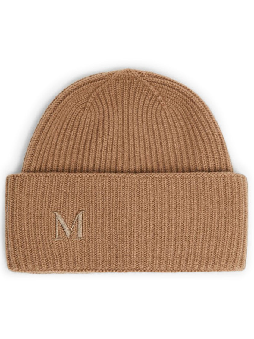 Max Mara Ribbed Cashmere Beanie Hat With Folded Cuff