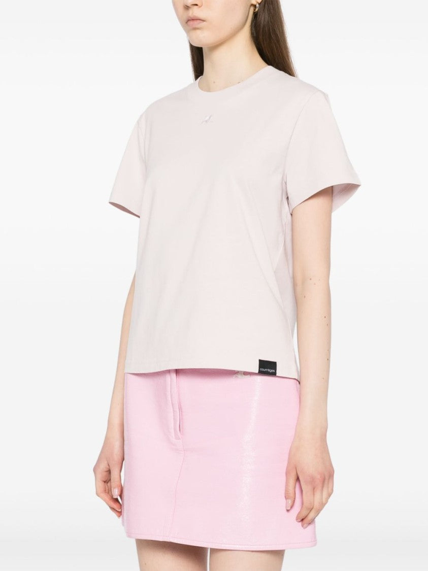 Courrèges Blush Pink Crew Neck Top