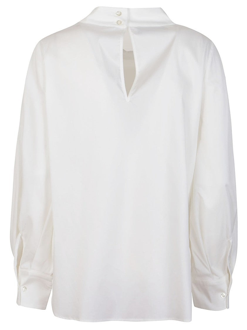 Revertissu White -Colored Cotton Satin Blouse