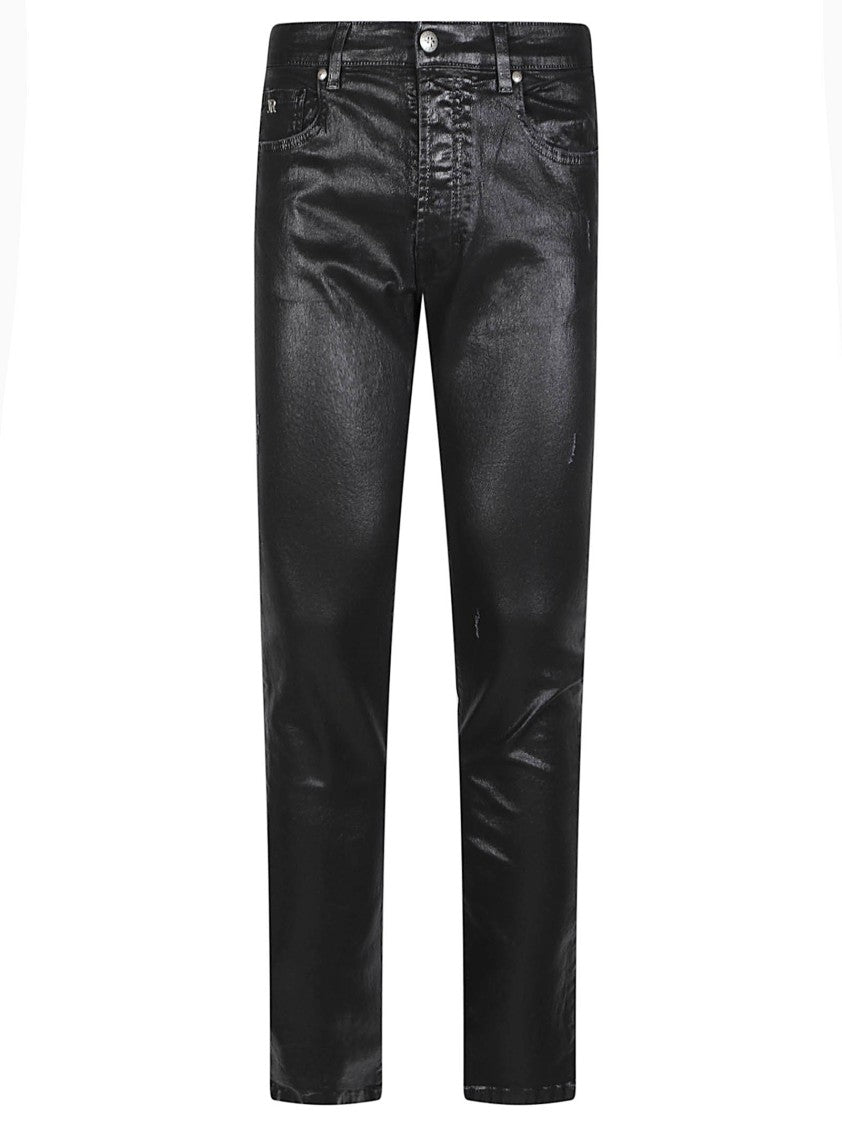 John Richmond Caelen Iggy Coated Black Five-Pocket Jeans