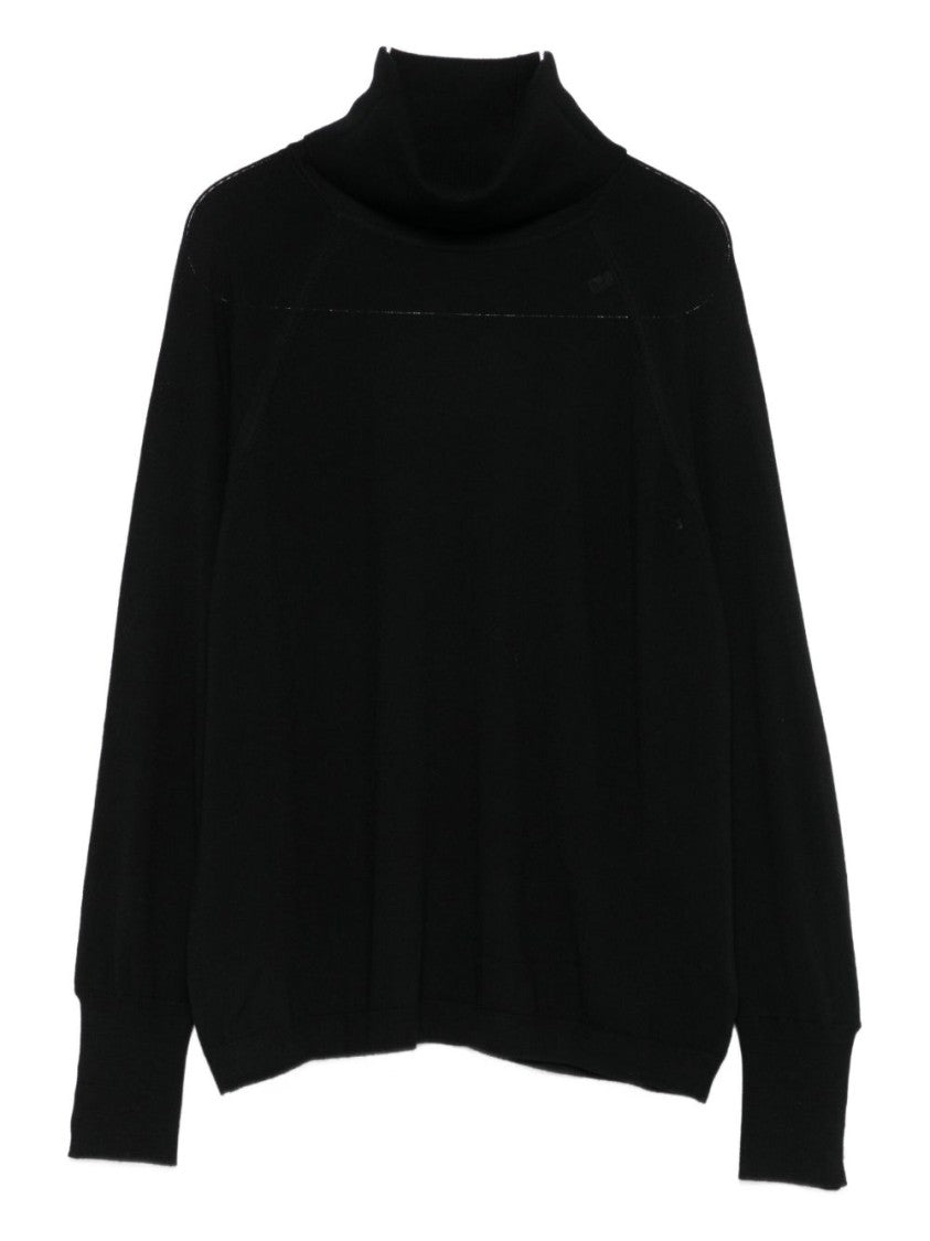 Alpha Studio Relaxed Fit Black Turtleneck Sweater