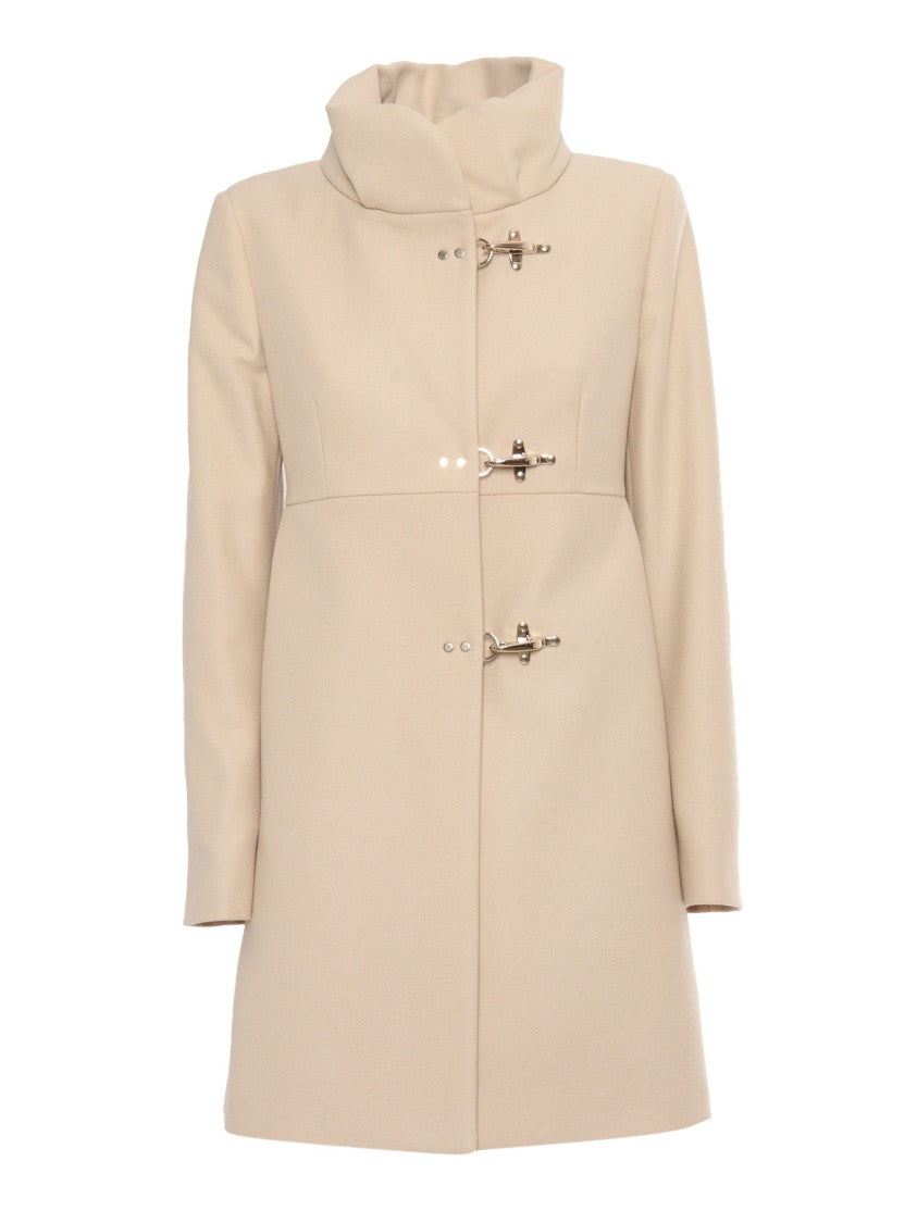 Fay Romantic Lined Ruched Collar Metallic Toggle Short Coat