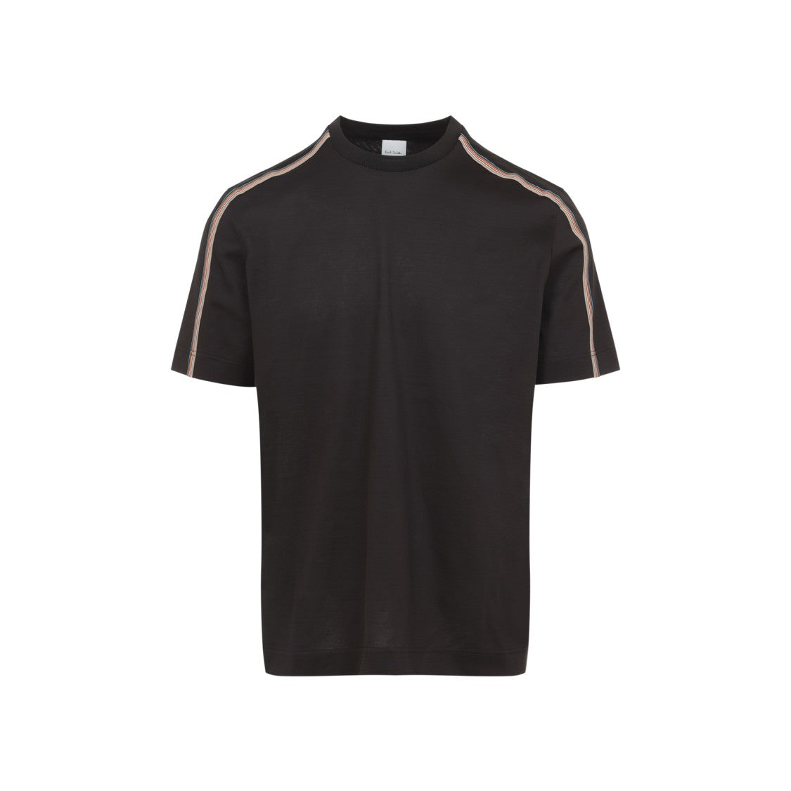 Paul Smith Classic Fit Black T-Shirt With Multicolored Striped Detailing