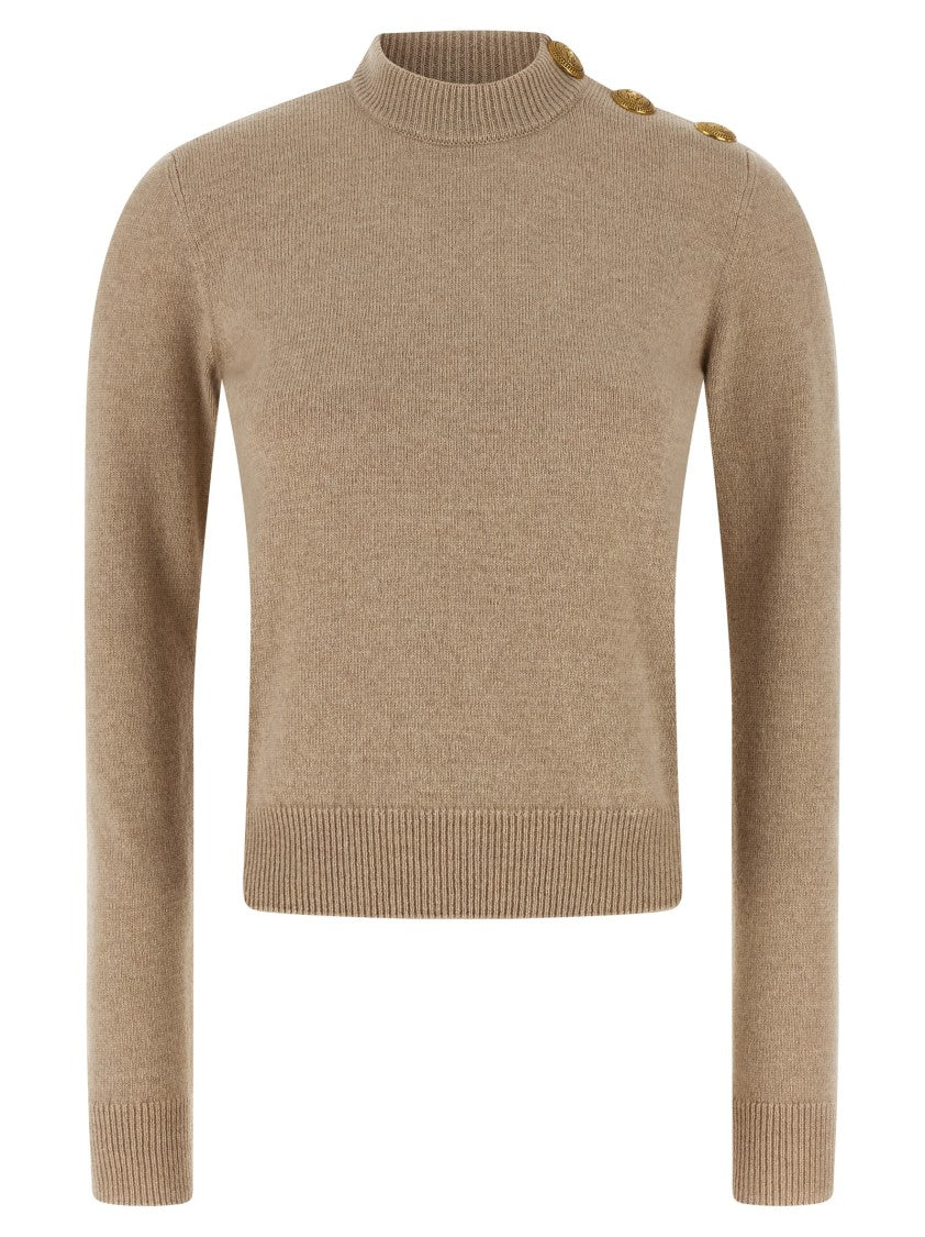 Balmain Eco-Cashmere Button Sweater