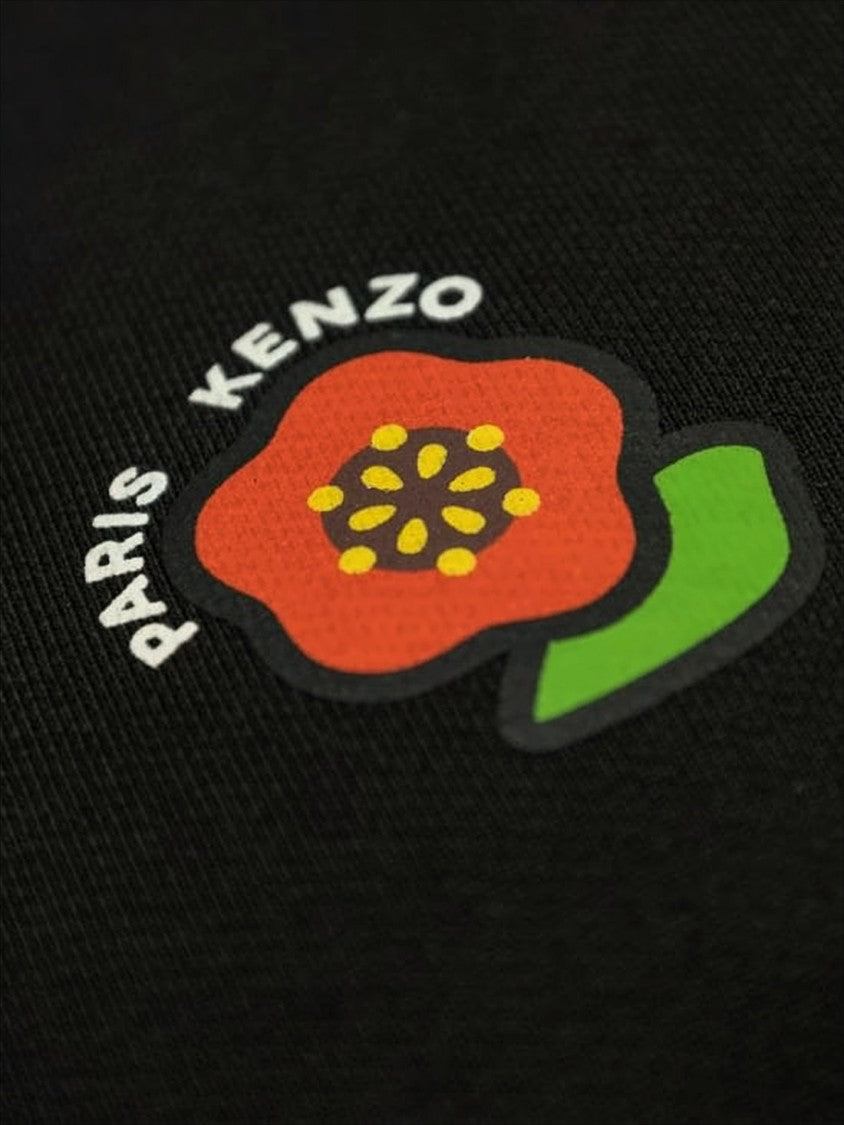 Kenzo Relaxed-Fit Black Long-Sleeve Sweatshirt With Floral Graphics