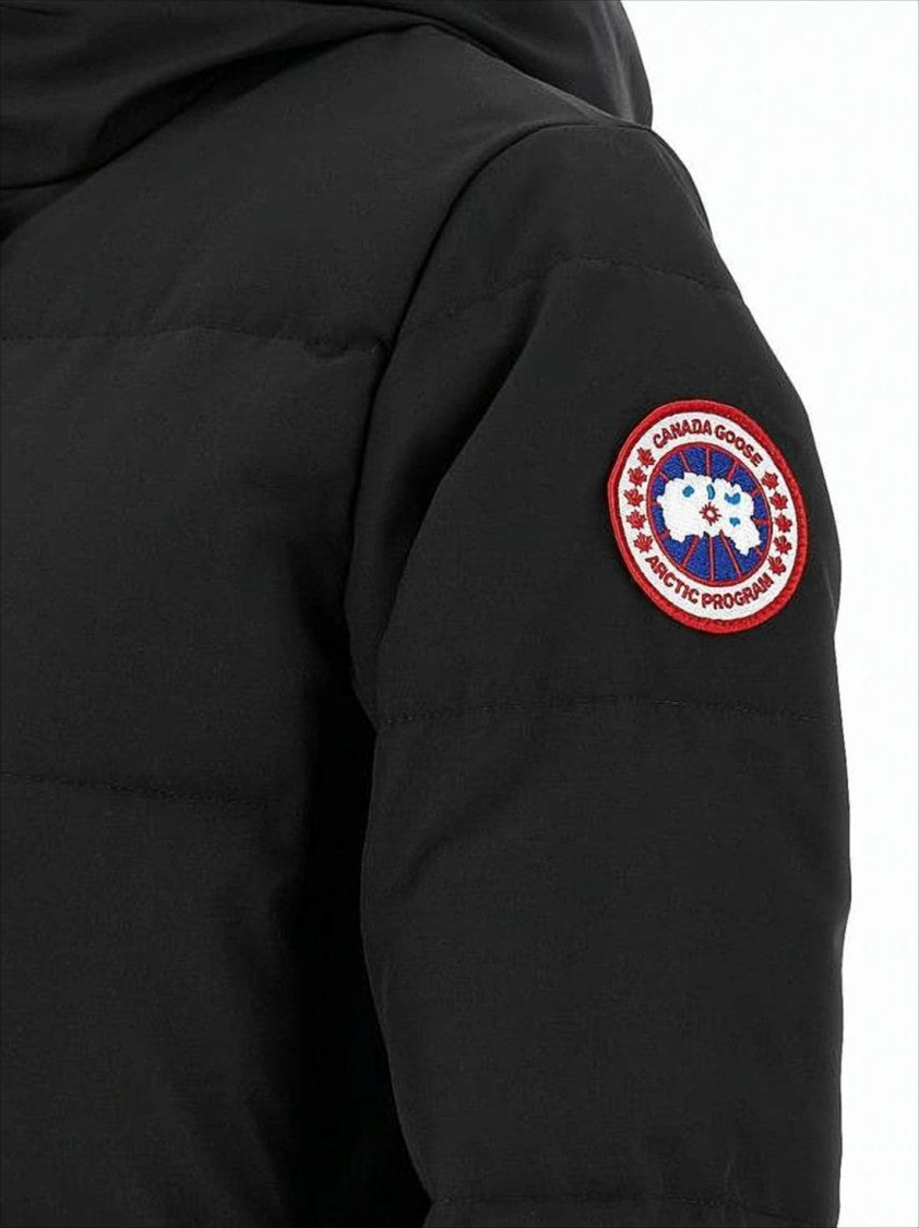 Canada Goose Classic Black Padded Coat With Quilted Texture And Logo Patch