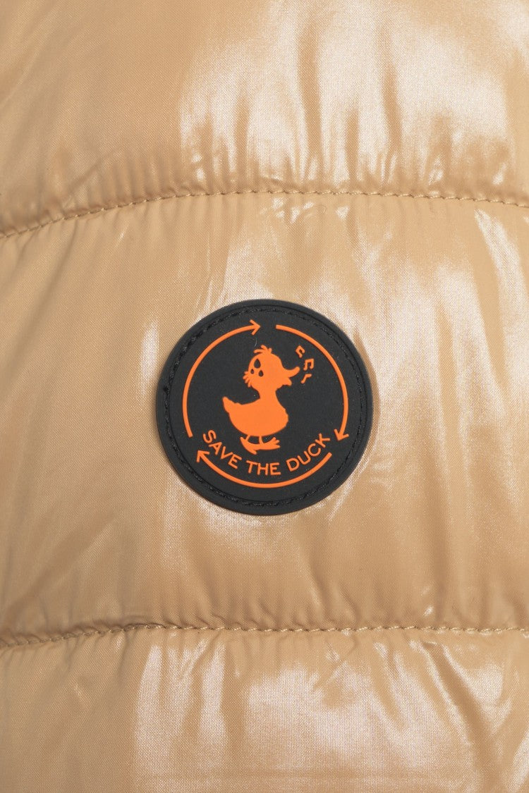 Save The Duck Quilted Beige Puffer Jacket With Plumtech Technology