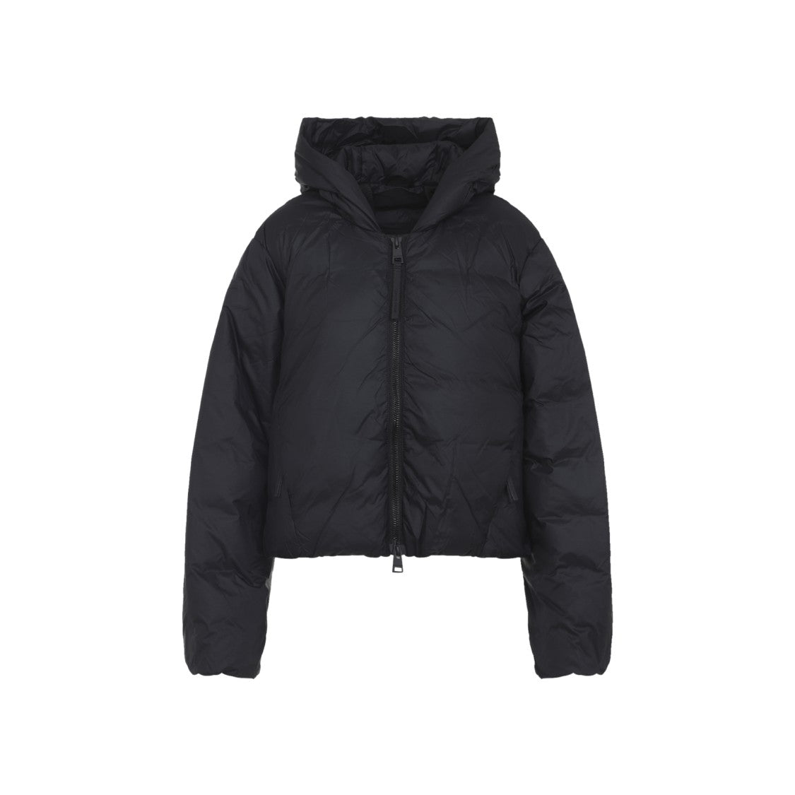 Canada Goose Tailored Black Quilted Down Jacket With Hood