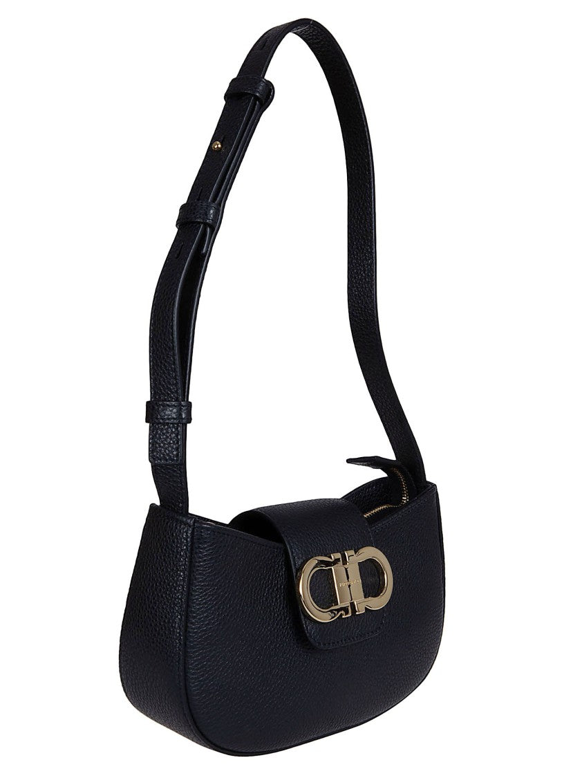 Ferragamo Textured Leather Minibag With Gancini Ornament