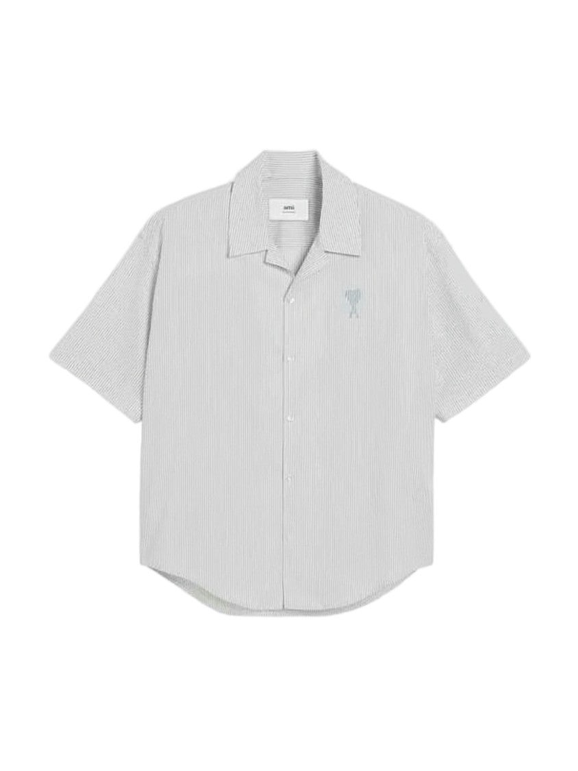 Ami Paris Relaxed Fit Short-Sleeve Shirt With Camp Collar