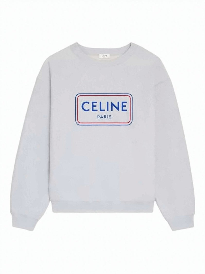 Celine Ribbed Cuff Long-Sleeve Sweatshirt