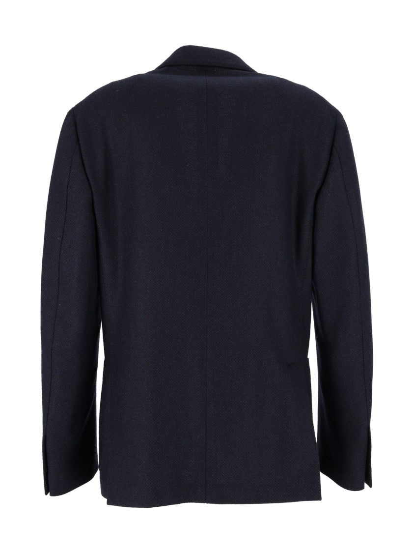Lardini Blue Textured Tailored Blazer
