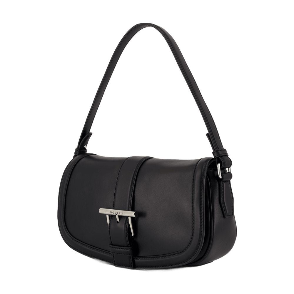 Alexander Mcqueen T-Bar Satchel Purse - Leather - Black