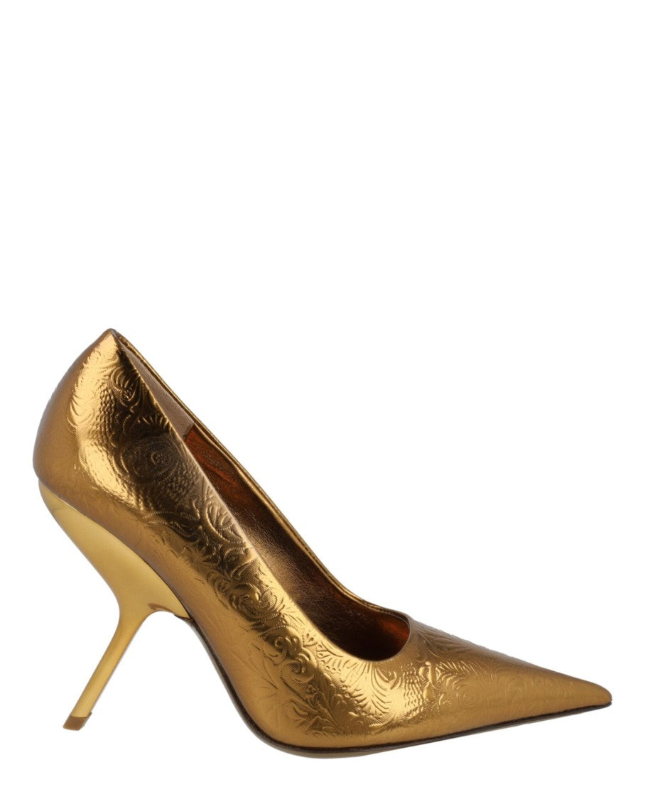 Ferragamo Embossed Floral Eva Pumps