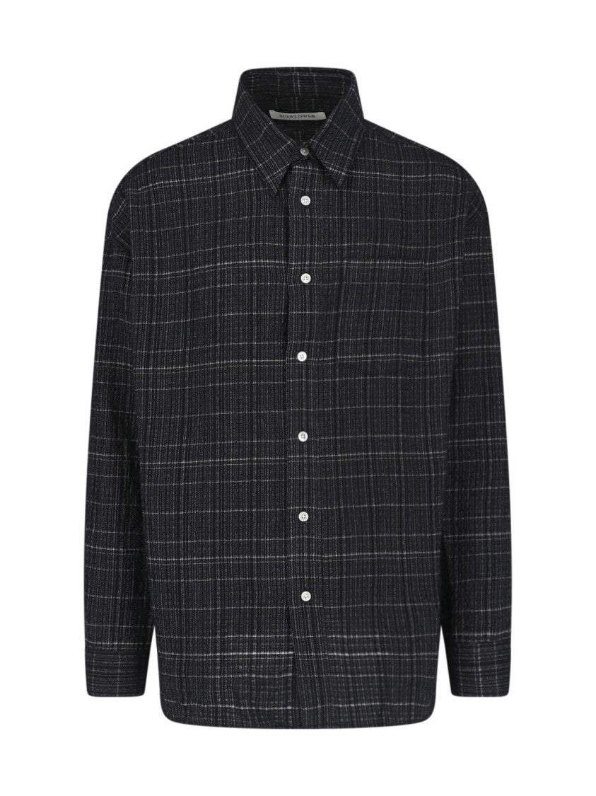 Sunflower Black Stable Checkered Wool-Blend Shirt