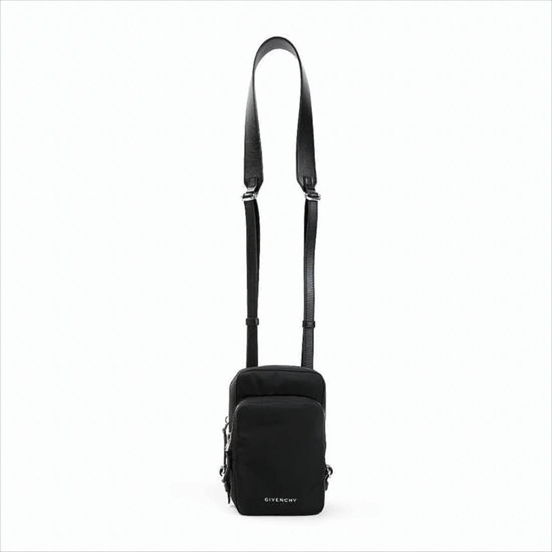 Givenchy Compact Black Polyamide Crossbody Bag With Zippered Compartments