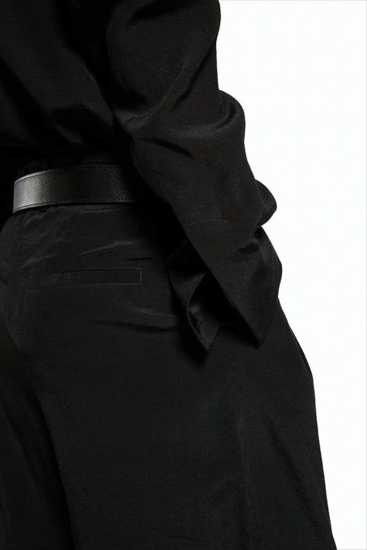 Totême Straight-Fit Black Pants With Pleated Front
