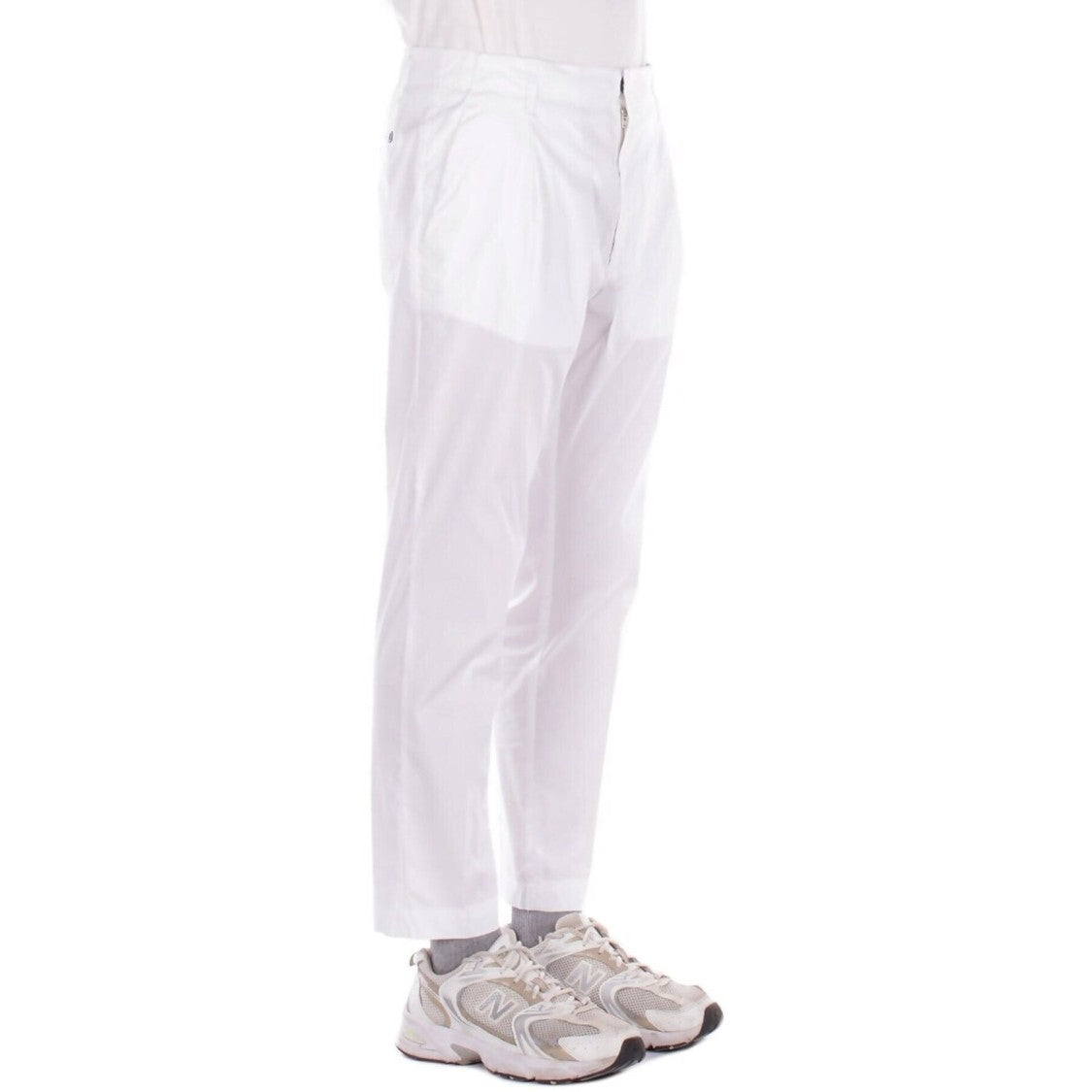 Dondup White Tailored Front Pleats Pants