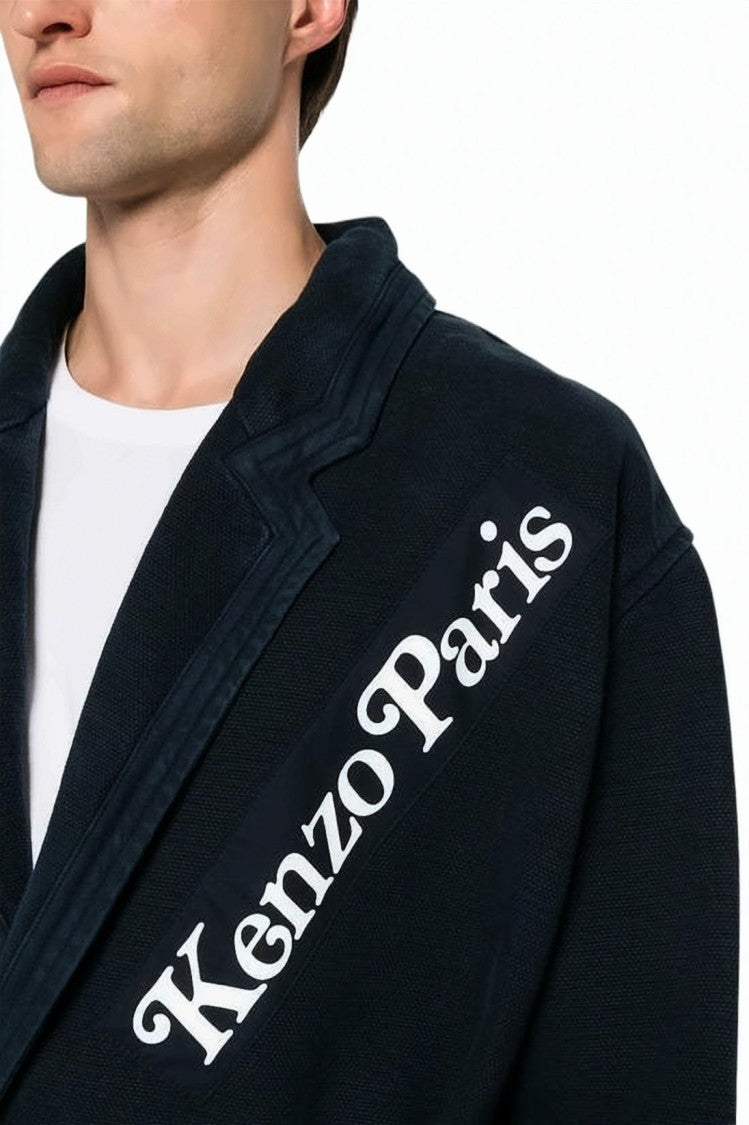 Kenzo Boxy Fit Casual Jacket With Wrap-Around Belt And Logo Detail