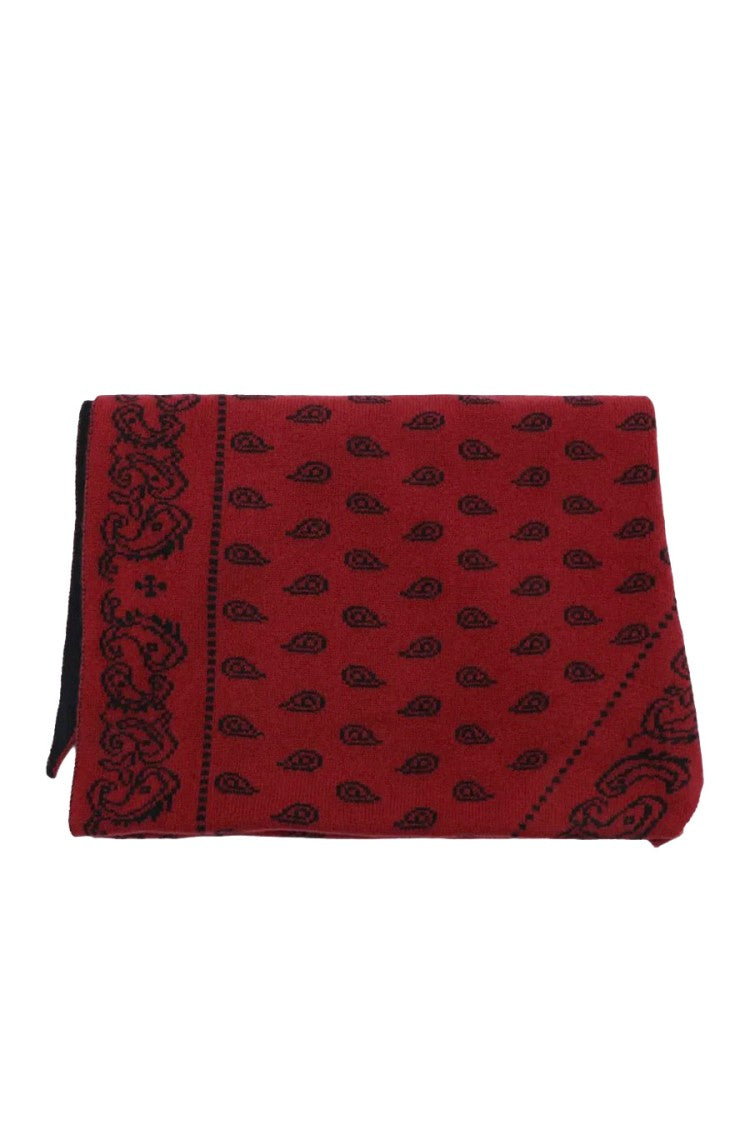 Guest In Residence Red Wild Rag Paisley-Print Cashmere Scarf