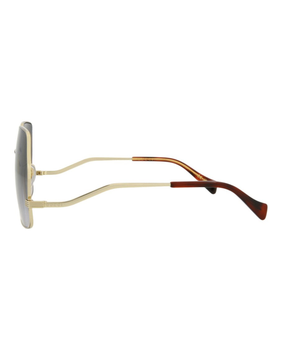 Gucci Square/Rectangle-Frame Metal Sunglasses