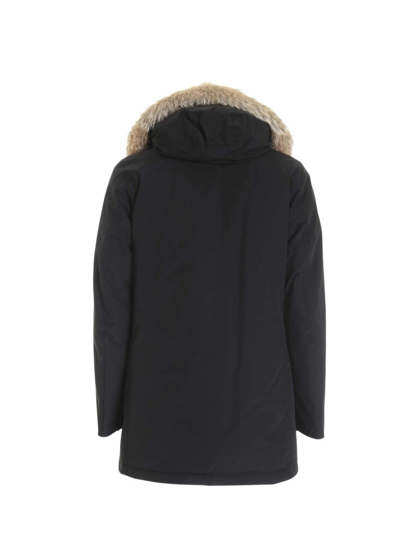 Woolrich Classic Black Parka With Detachable Fur Hood