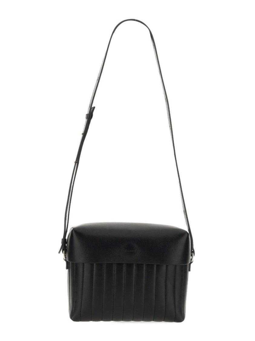Jil Sander "Lid" Black Leather Lid Bag