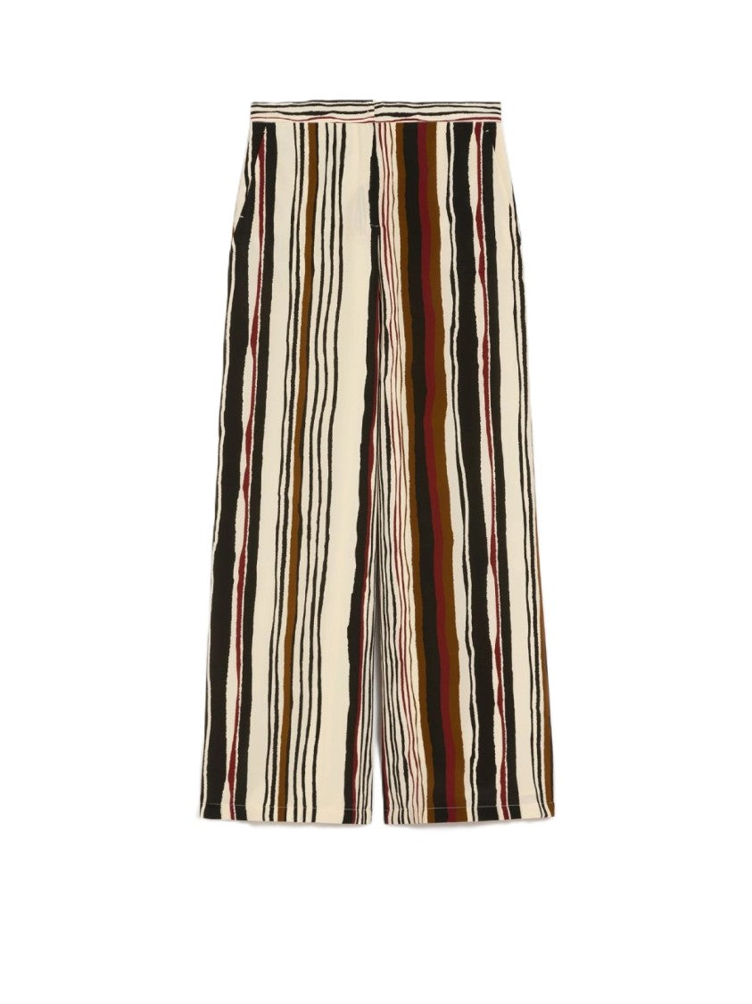 Max Mara Relaxed Wide-Leg Trousers With Vertical Stripes