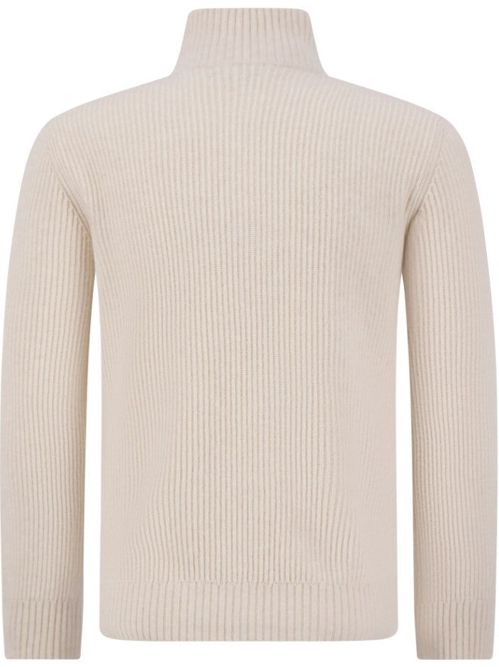 Woolrich Ribbed Wool Blend Half-Zip Sweater