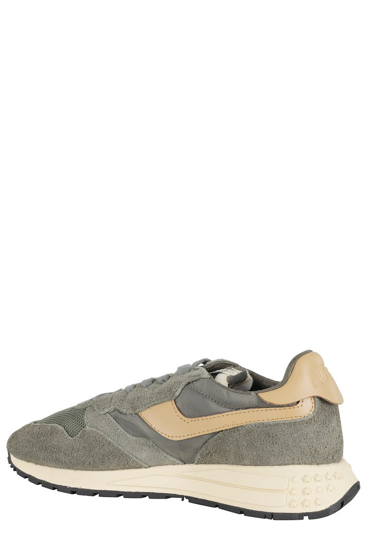 Autry Green Reelwind Low Side-Logo Suede Sneakers