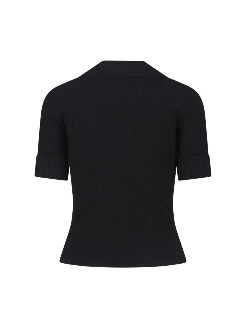Courrèges Fitted Black T-Shirt With Round Neckline