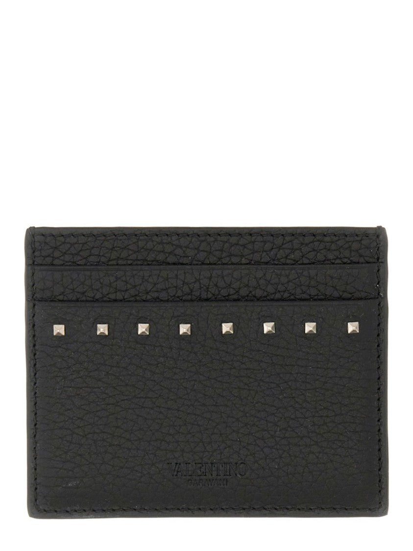 Valentino Garavani Garnet Calfskin "Rockstud" Card Holder