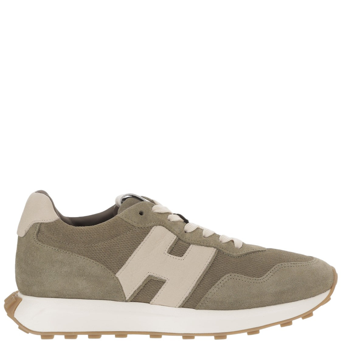Hogan Suede Sneakers With Contrast Heel Tab And Signature Logo