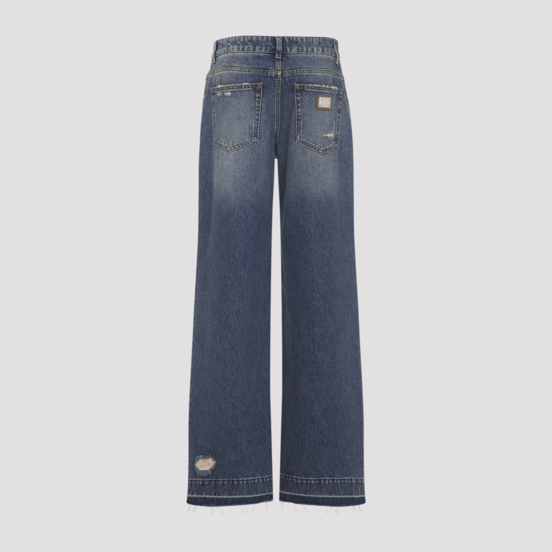 Dolce & Gabbana High-Waisted Straight-Leg Jeans With Distressed Details