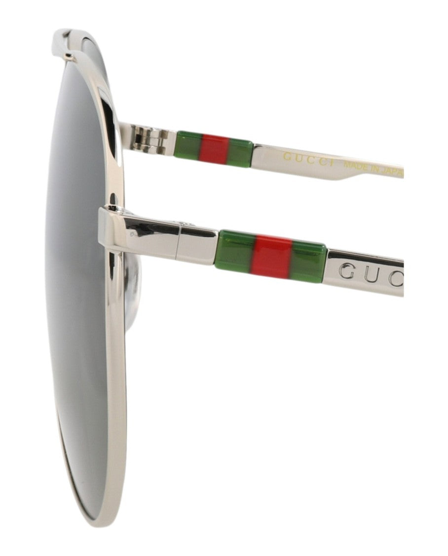 Gucci Aviator-Frame Metal Sunglasses
