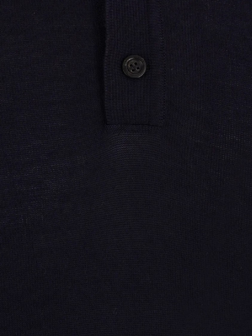 Roberto Collina Navy Polo Shirt With Classic Collar
