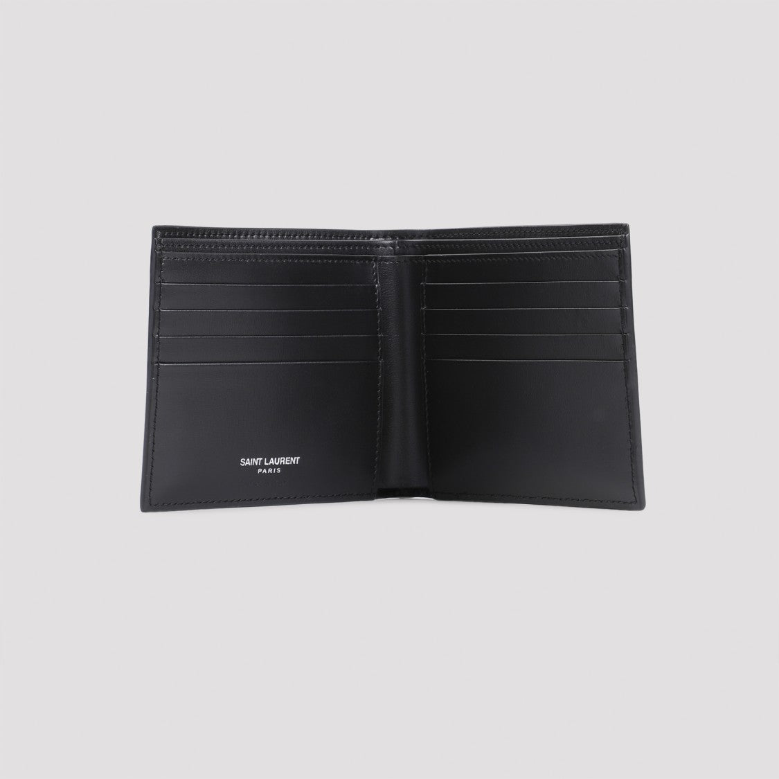 Saint Laurent Black Calf Leather Wallet With Logo Emblem