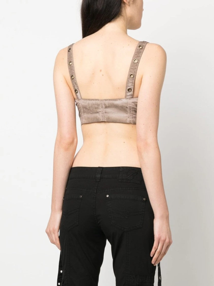 Blumarine Top With Pockets And Adjustable Straps For Versatile Styling