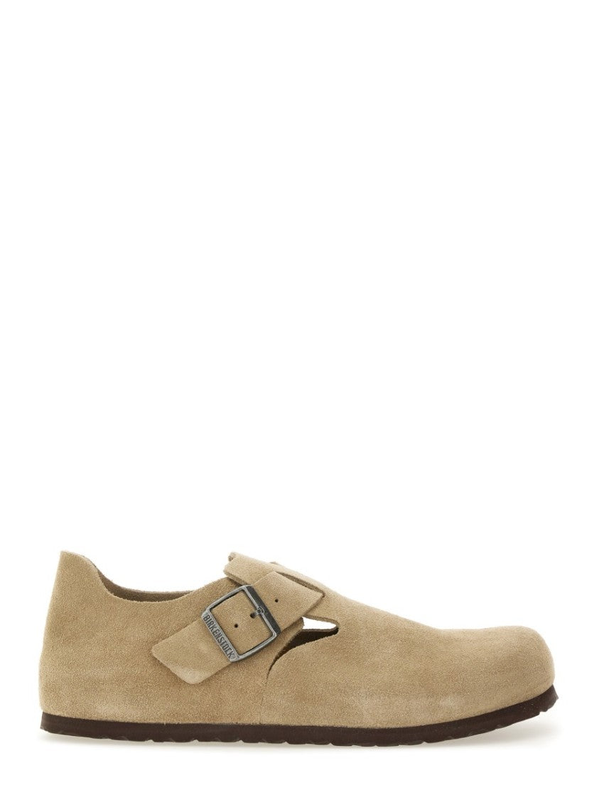 Birkenstock Slip-On Suede Leather Sabot With Adjustable Buckle