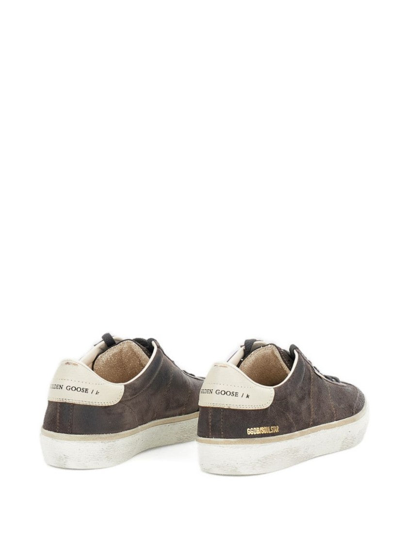 Golden Goose Dark Brown Suede Low-Top Sneakers