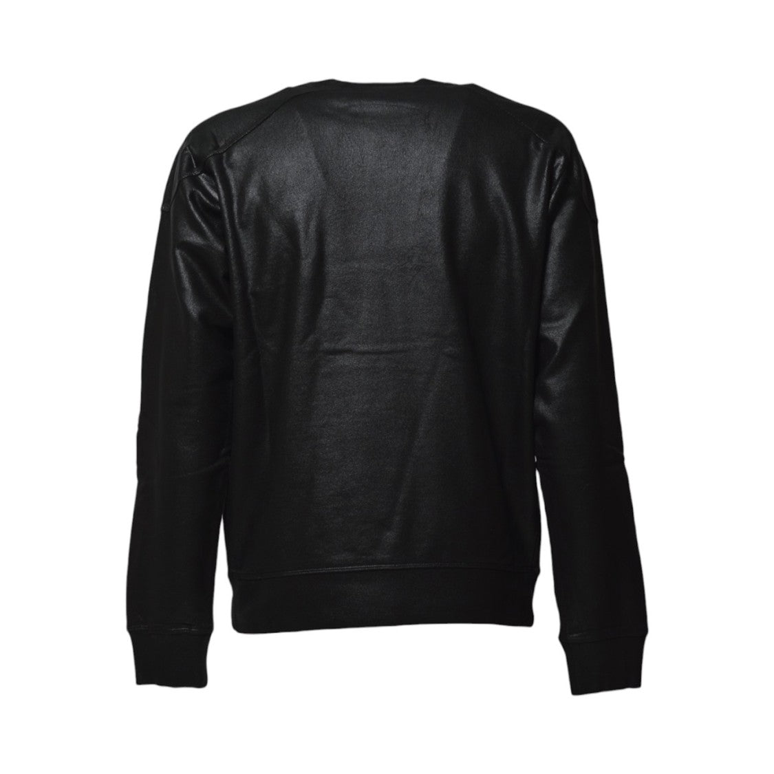 Dsquared2 Cool Biker Fit Crewneck Sweatshirt In Black Coated Cotton
