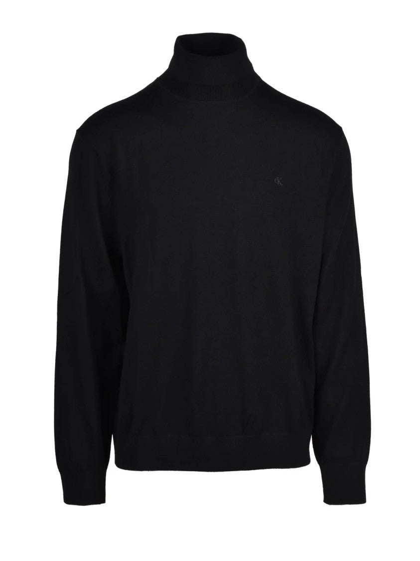 Calvin Klein Black Wool Turtleneck Sweater